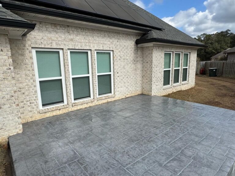Stamped Concrete Patio Installation In Pensacola, FL